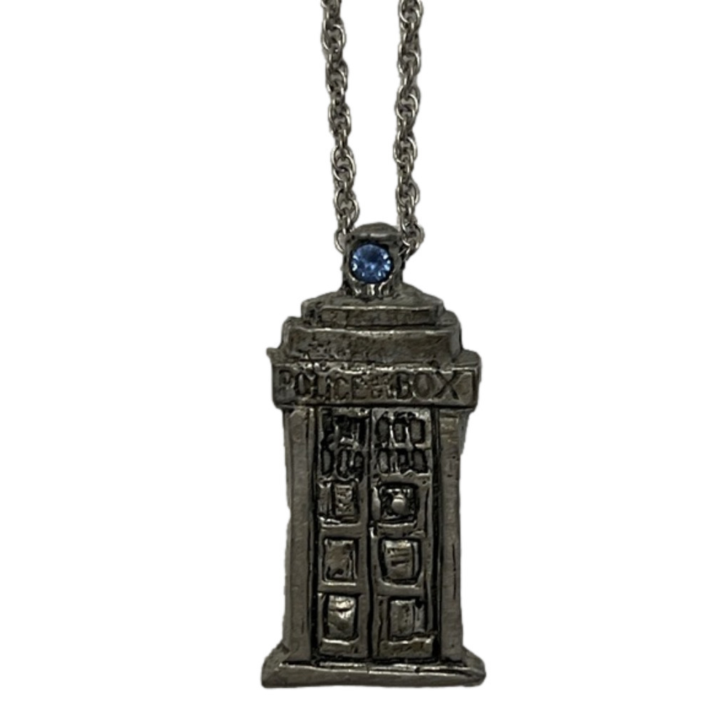 Hand Crafted Doctor Who Tardis Police Box Pendant Necklace